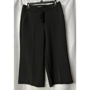NWT White House Black‎ Market Soft Drape Wide Leg Crop Womens Black Pants Size 6